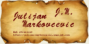 Julijan Markovčević vizit kartica